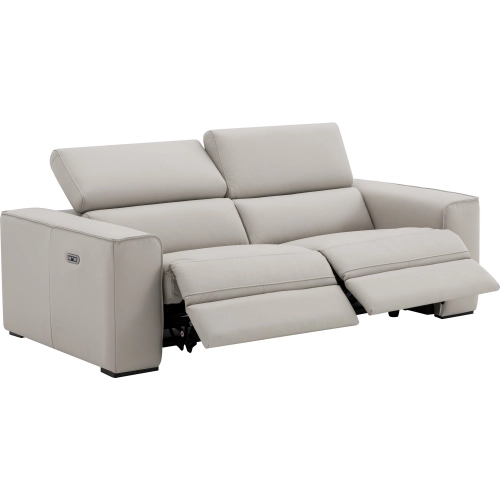 Picasso Power Motion Loveseat in Silver Grey Top Grain Leather